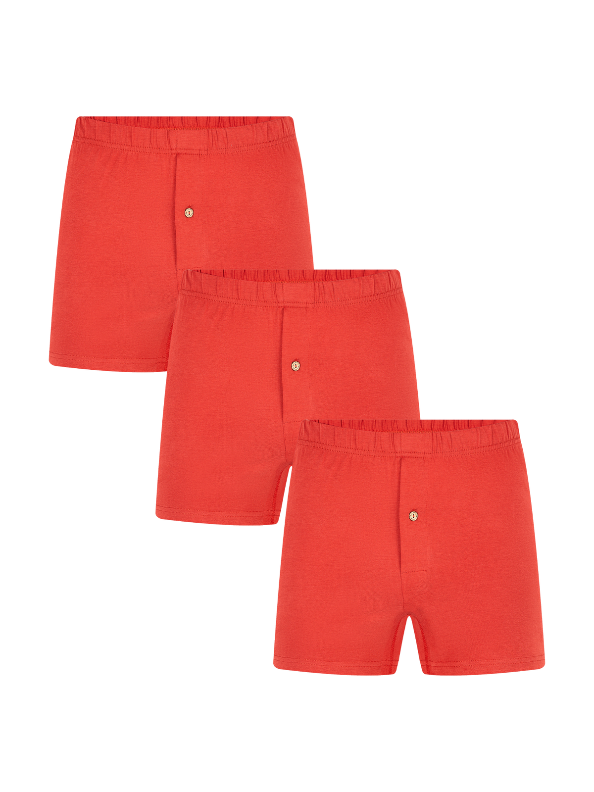 Men's Boxer Shorts, Red Ochre 3-Pack