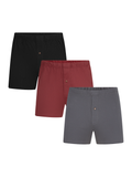 Men's Boxer Shorts, Black - Bordeaux - Anthracite