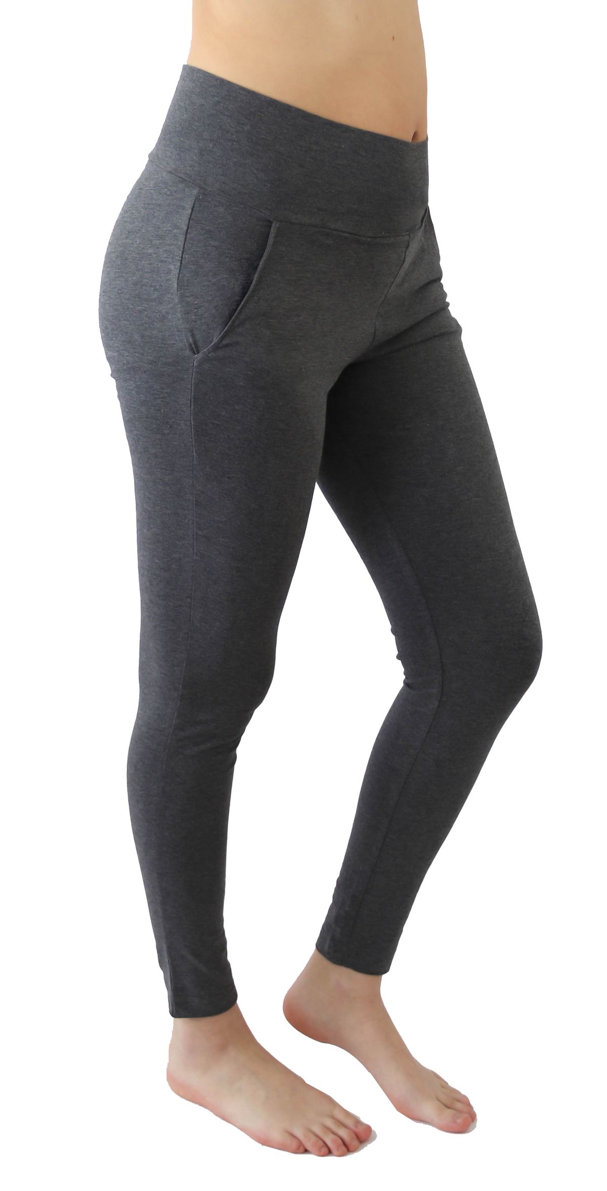 Women's Yoga Trousers with Pockets, Anthracite - Melange