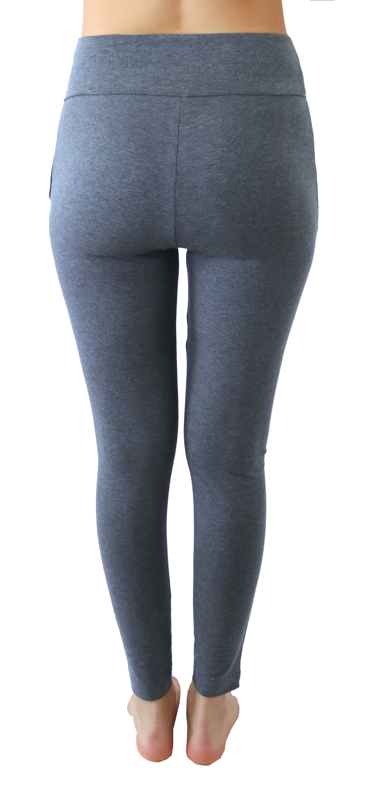 Women's Yoga Trousers with Pockets, Navy - Melange