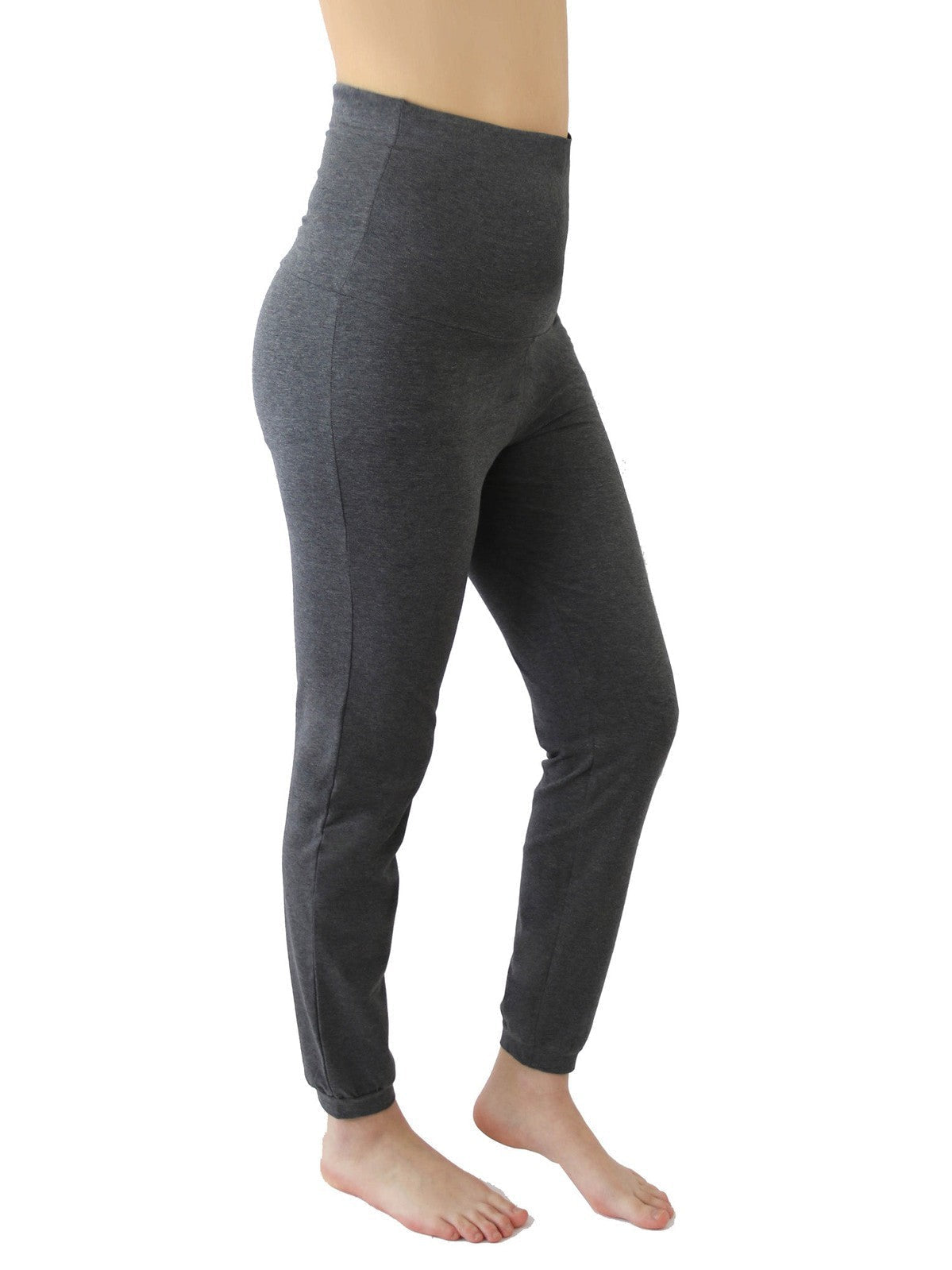 Women's Yoga Trousers, Anthracite-Melange — Leela Cotton, view 4