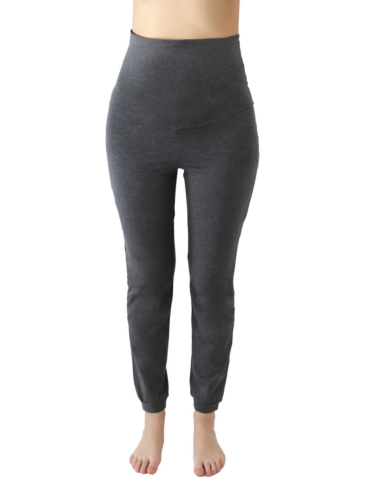 Women's Yoga Trousers, Anthracite-Melange — Leela Cotton, view 2