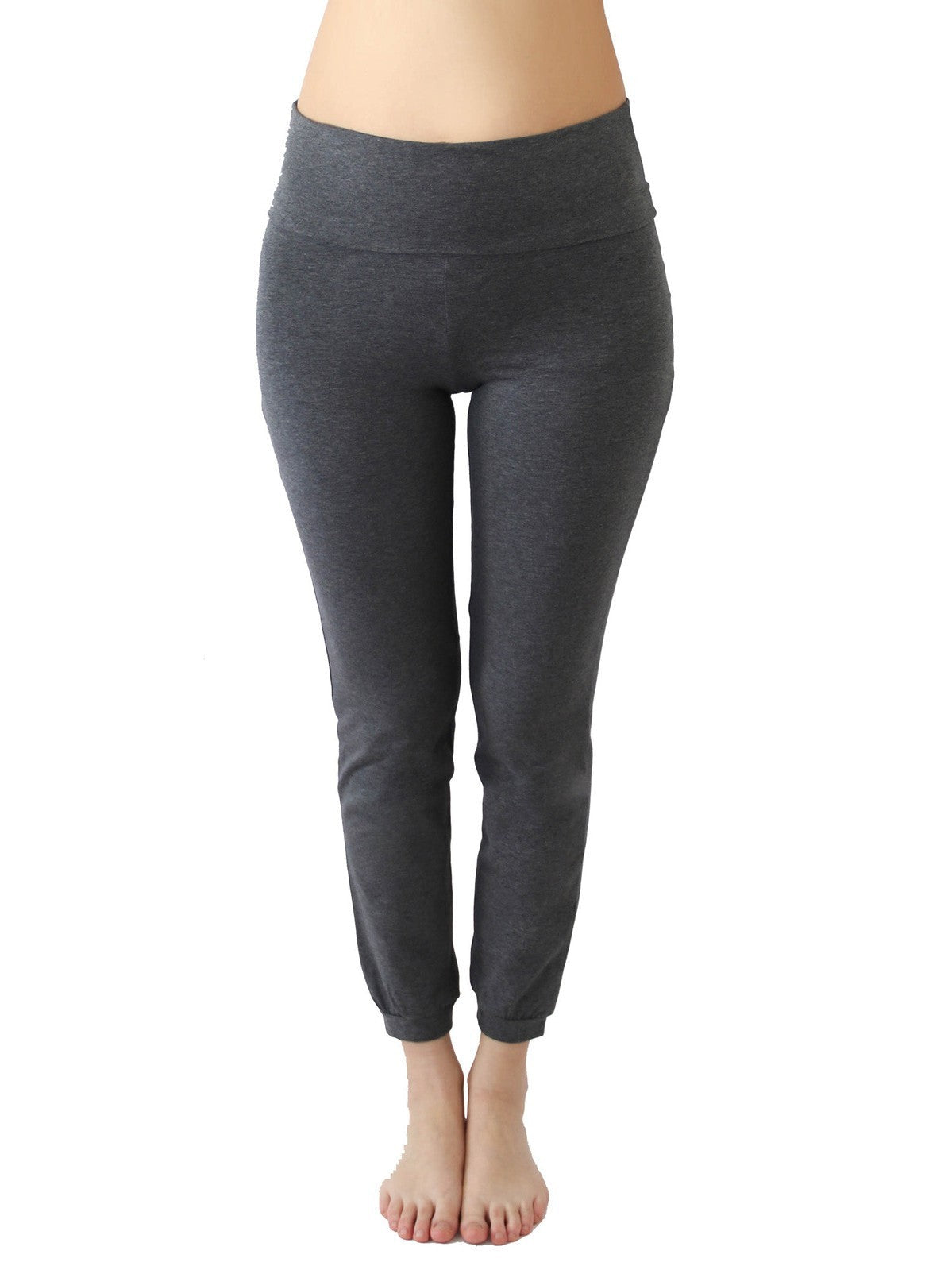 Women's Yoga Trousers, Anthracite-Melange — Leela Cotton