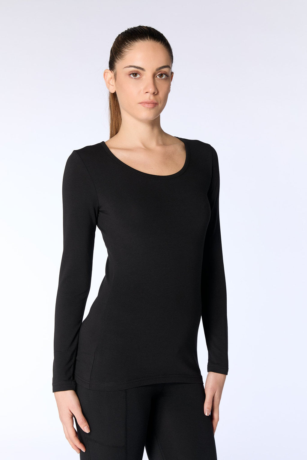 Women's Long Sleeve Top Stretch, Black