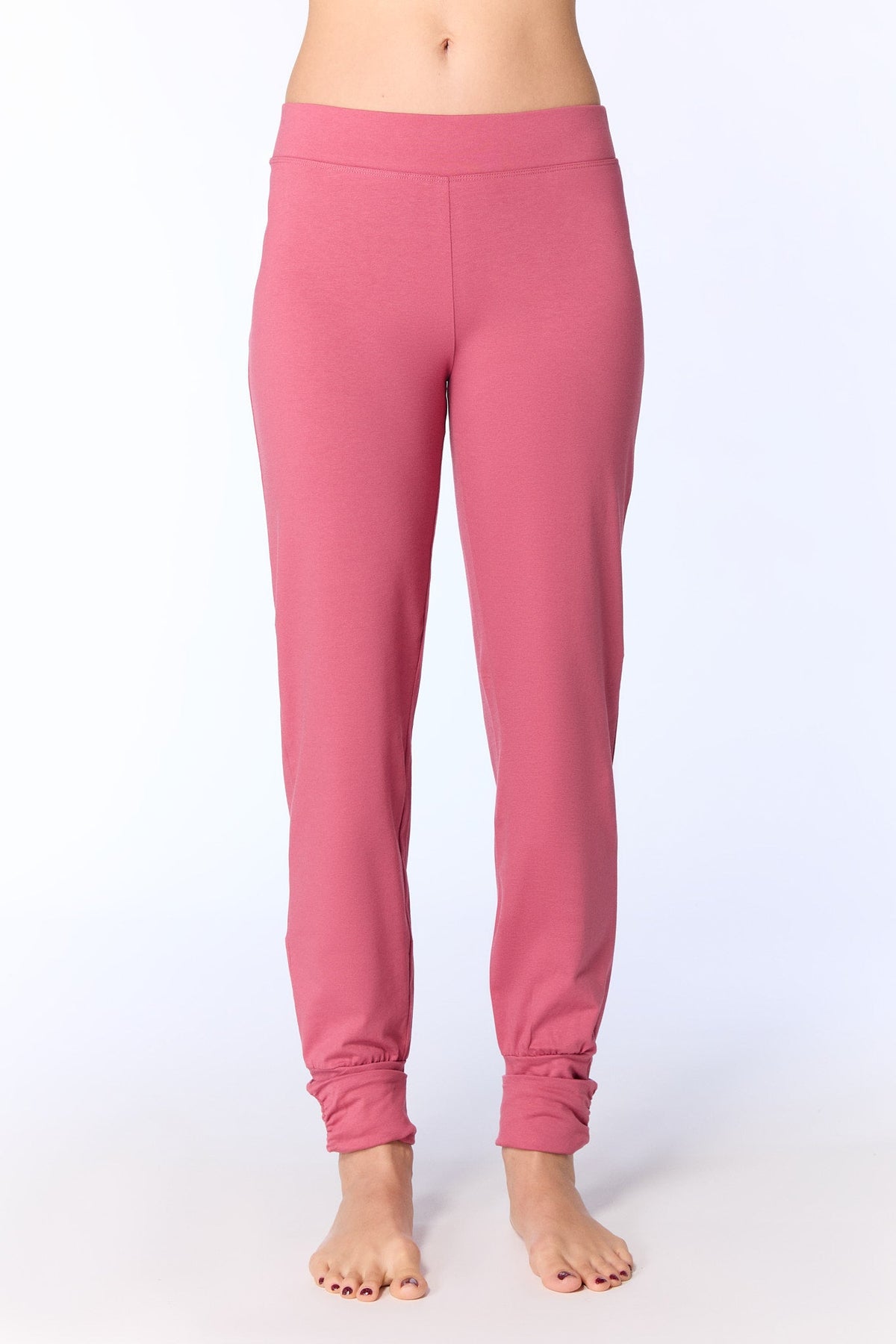 Women's Yoga Trousers, Rose Wine — Leela Cotton