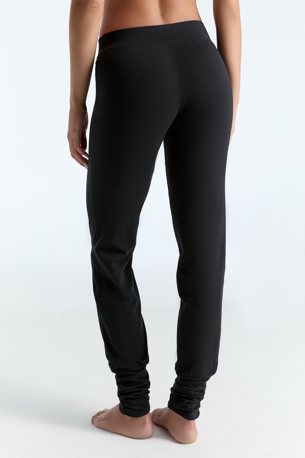 Women's Yoga Trousers Stretch, Black — Leela Cotton, view 3