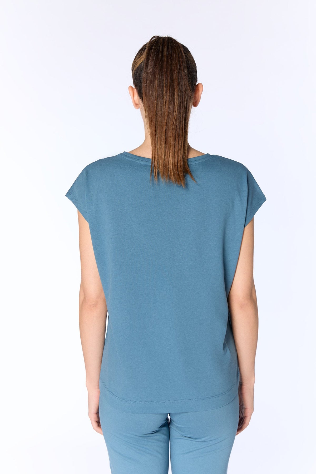 Women's Oversize Shirt, Alpine Grey — Leela Cotton, view 3