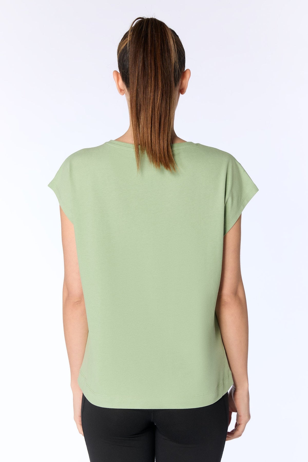 Women's Oversize Shirt, Basil — Leela Cotton, view 3