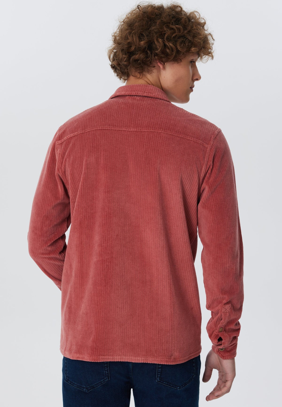 Unisex Corduroy Shirt Dark Mauve — Leela Cotton, view 2