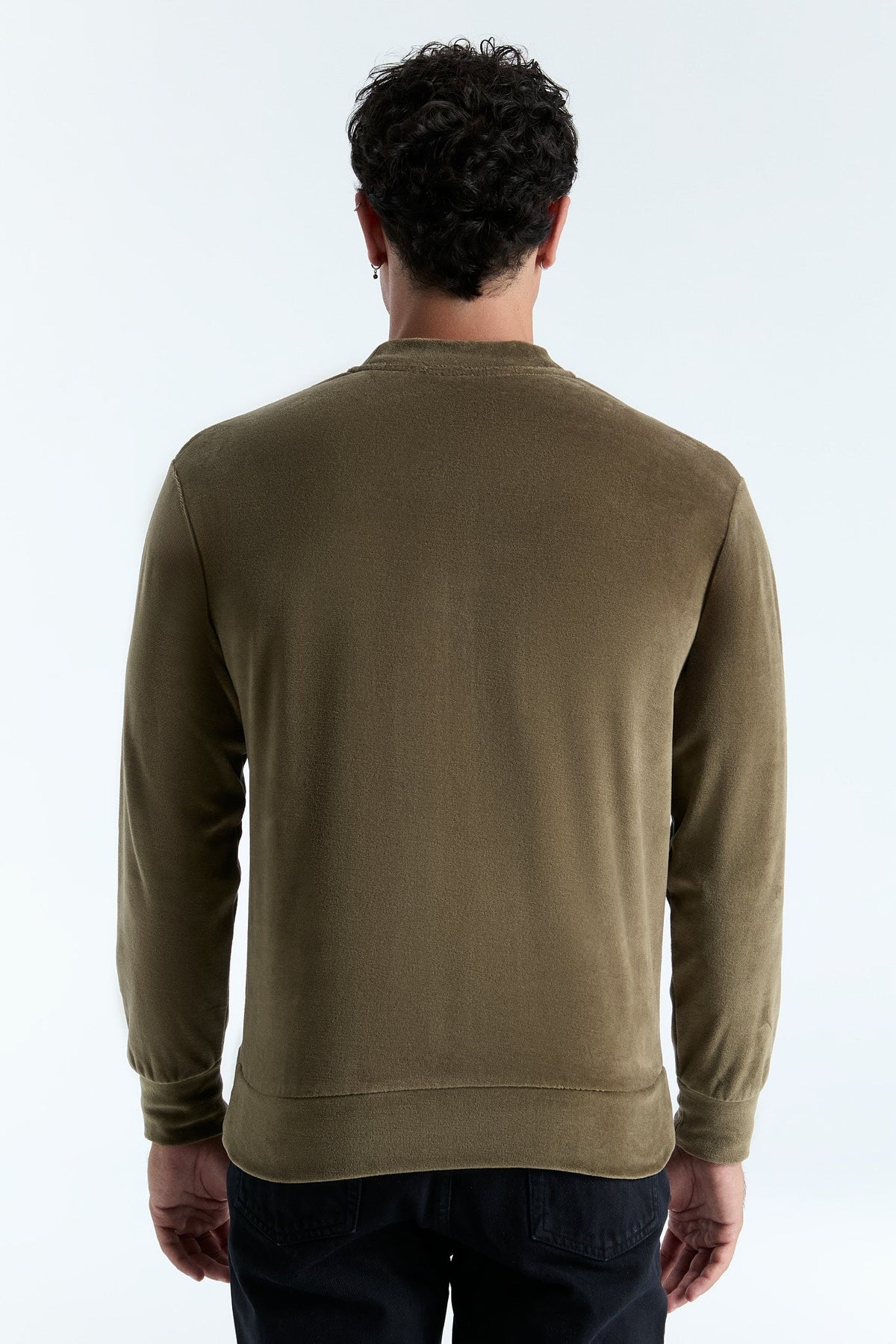 Unisex Jacket with Zip, Olive — Leela Cotton, view 3