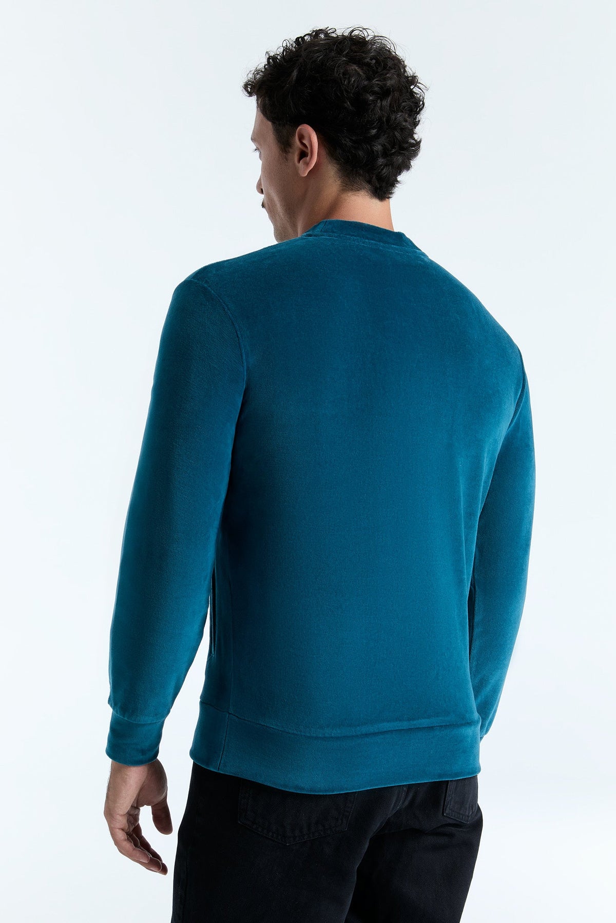 Unisex Jacket with Zip Danube Blue — Leela Cotton, view 2