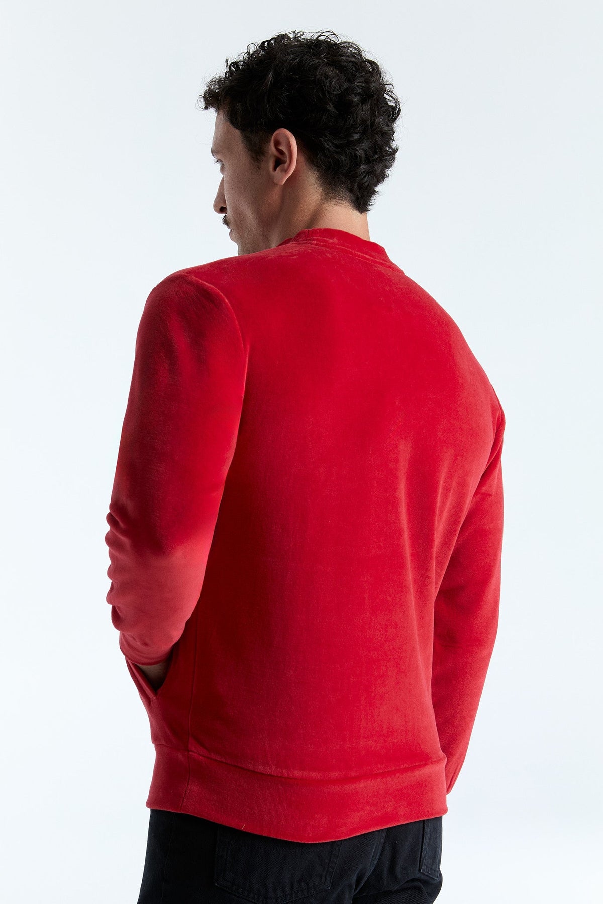Unisex Jacket with Zip, Brick Red — Leela Cotton, view 5