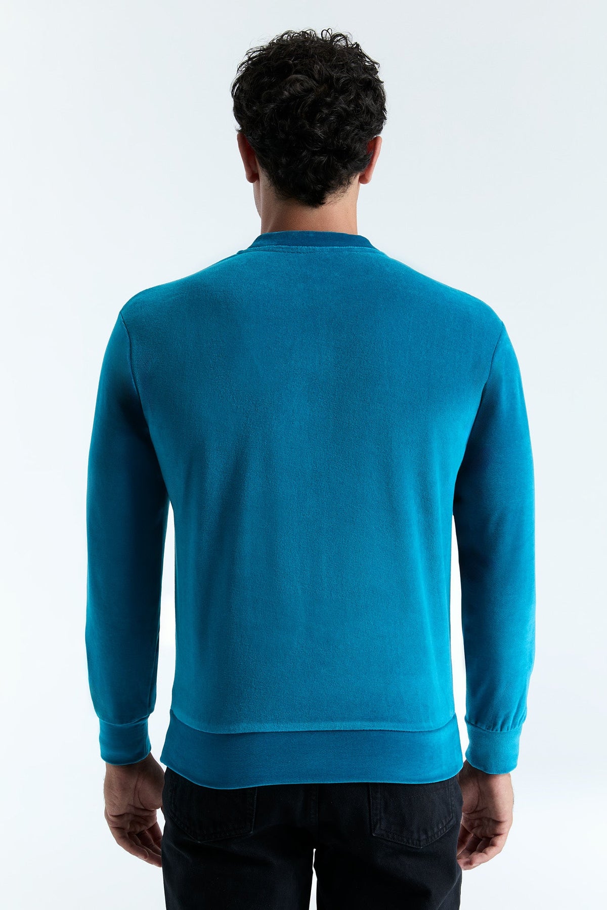 Unisex Jacket with Zip, Ocean Blue — Leela Cotton, view 2