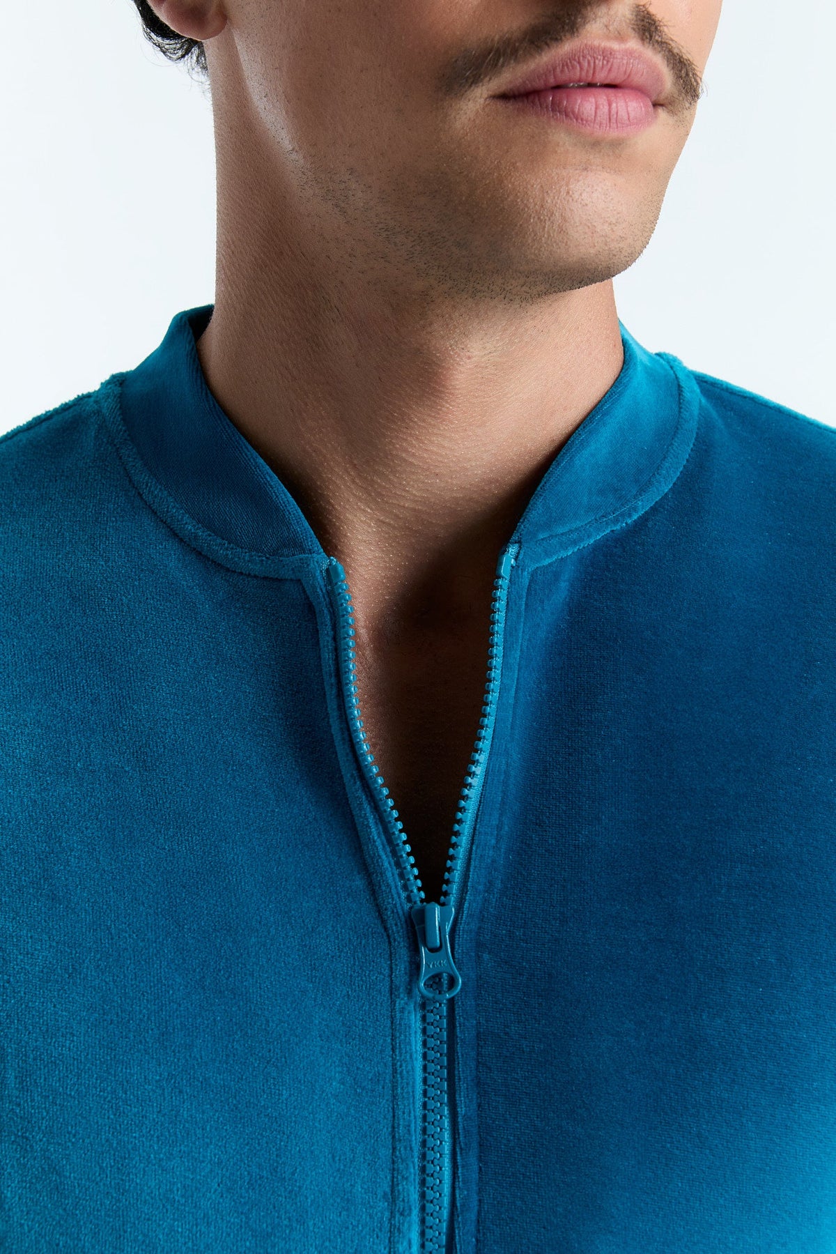 Unisex Jacket with Zip, Ocean Blue — Leela Cotton, view 4