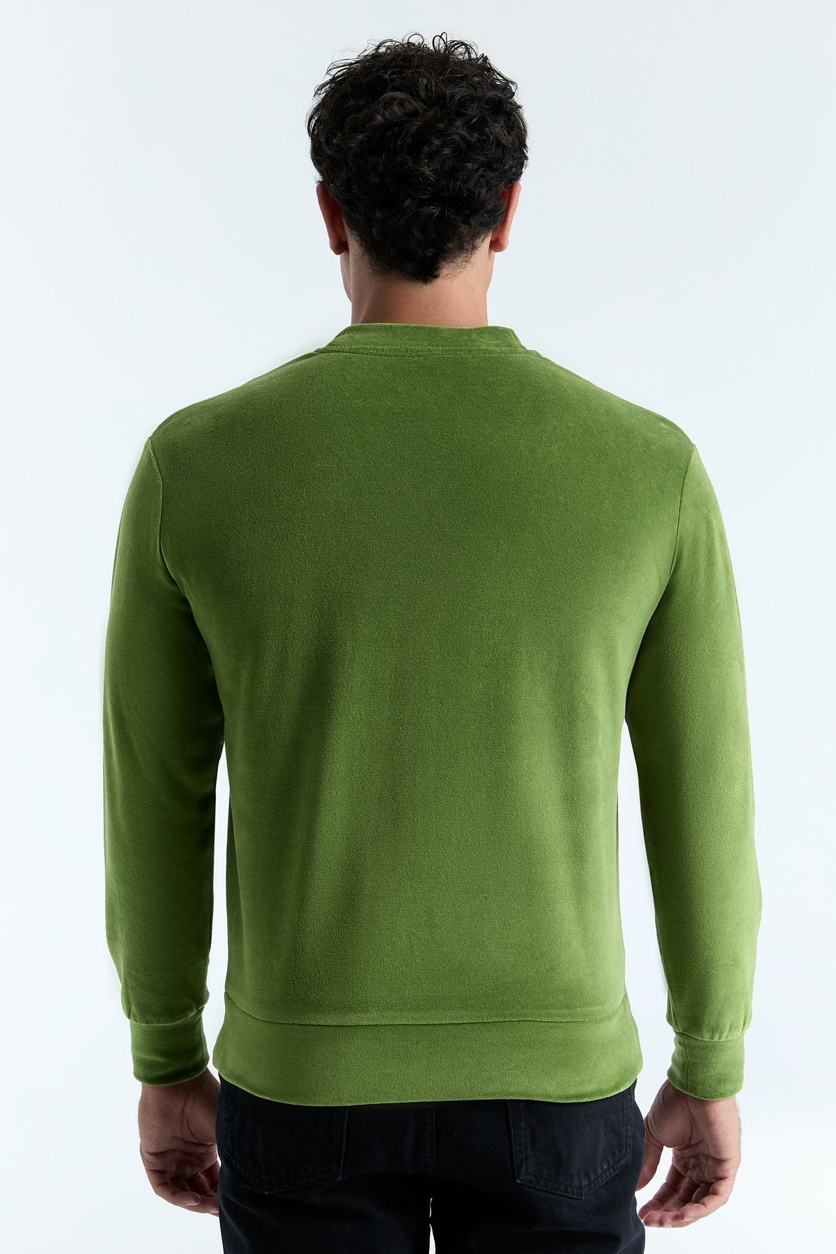 Unisex Jacket with Zip, Forest Green — Leela Cotton, view 3