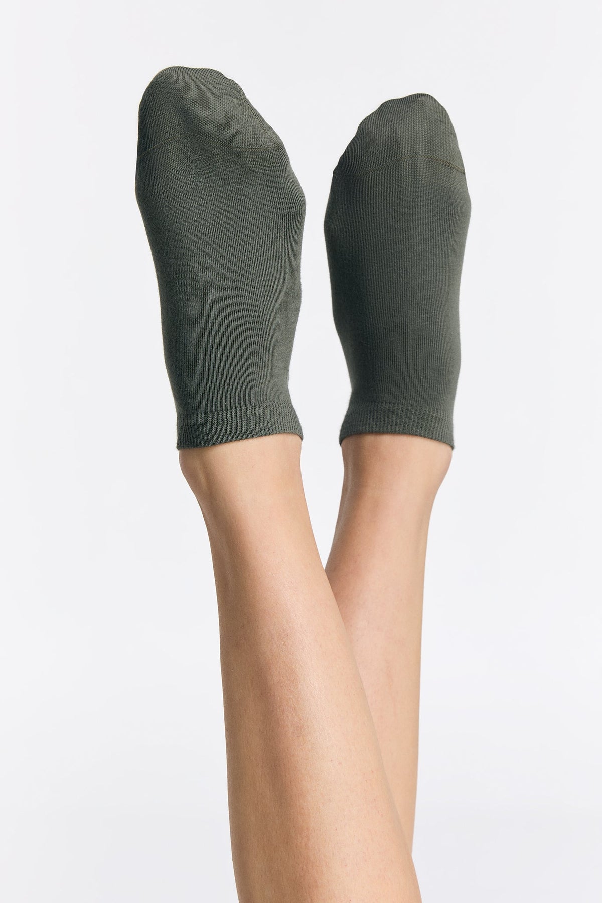 Trainer Socks, Bronze Green (6-Pack) — Albero Natur, view 4