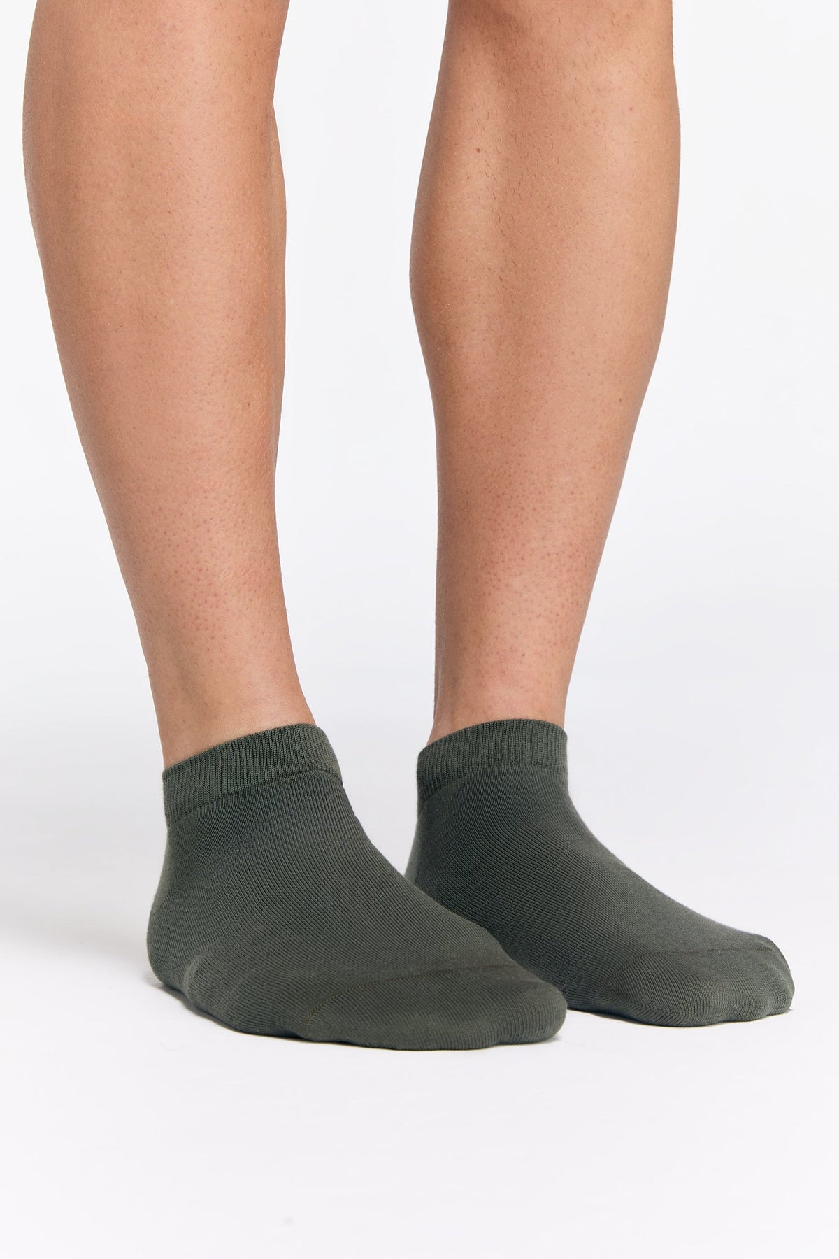 Trainer Socks, Bronze Green (6-Pack) — Albero Natur, view 2