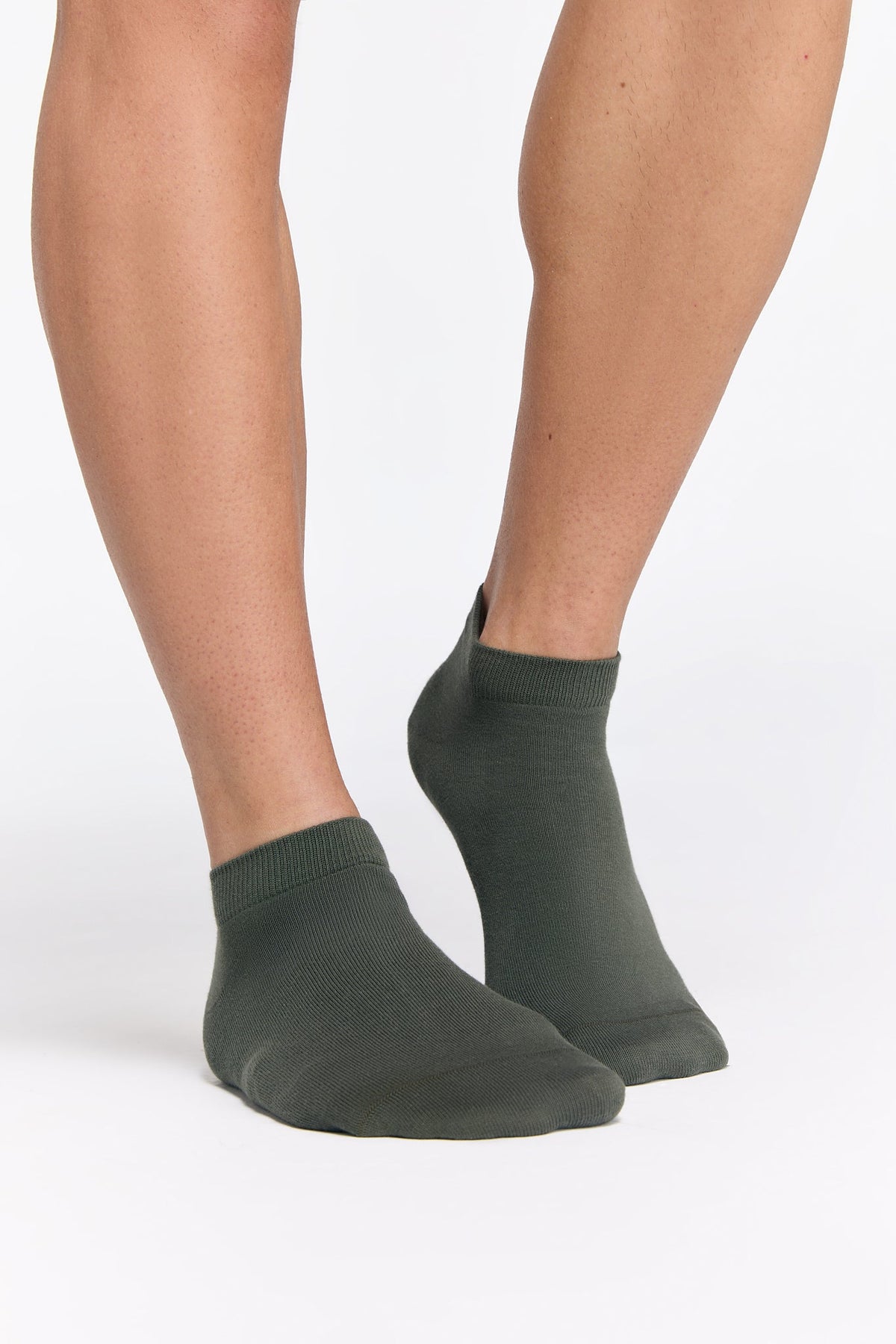 Trainer Socks, Bronze Green (6-Pack) — Albero Natur, view 3