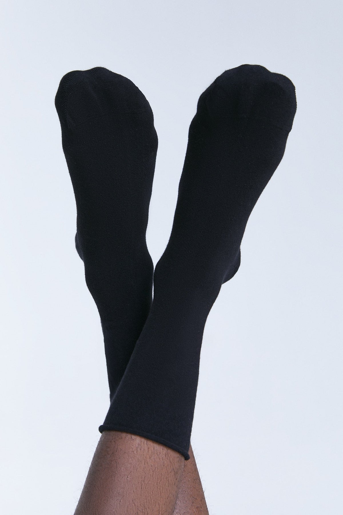 Socks with Rolled Edge, Black (6-Pack) — Albero Natur