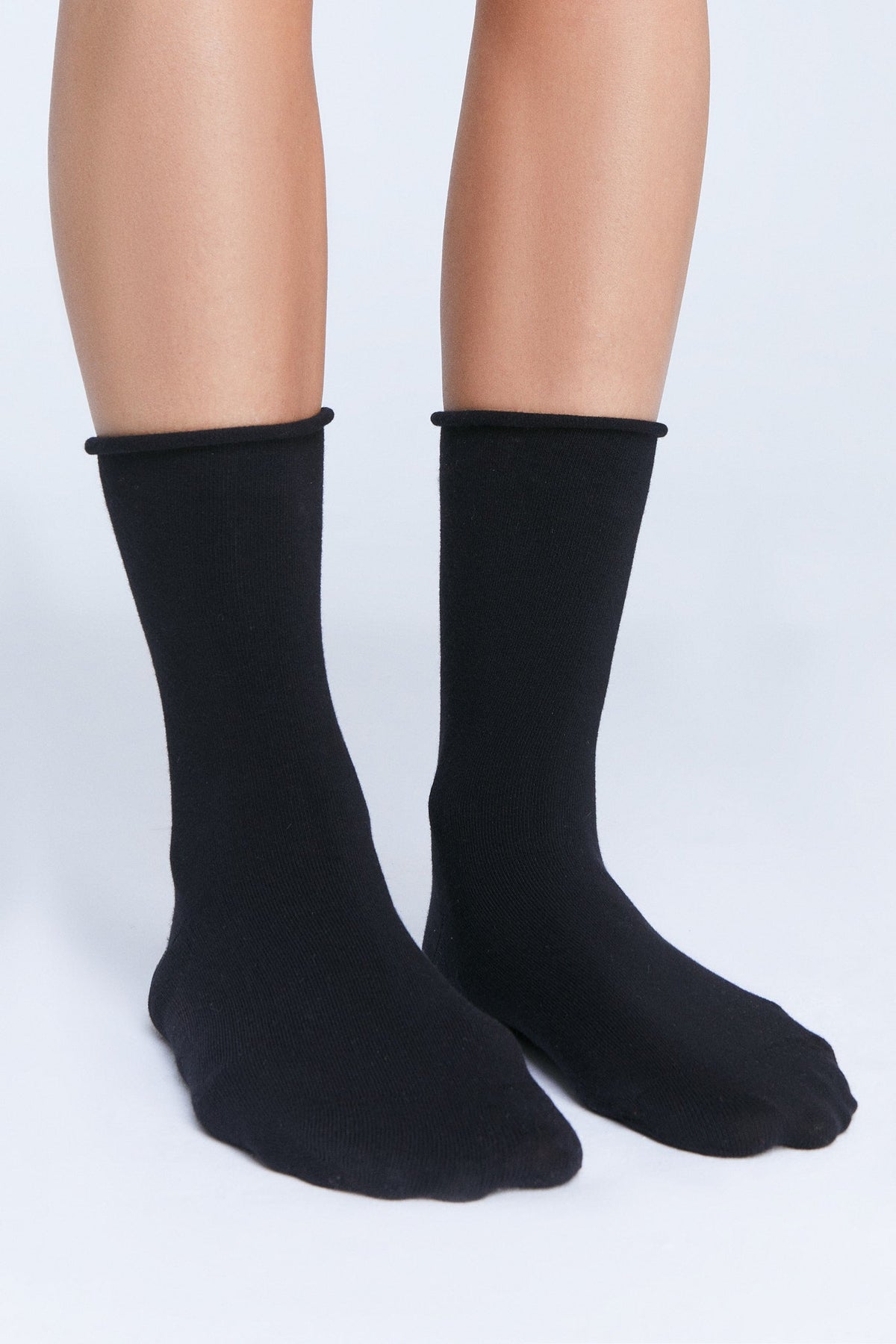 Socks with Rolled Edge, Black (6-Pack) — Albero Natur, view 4
