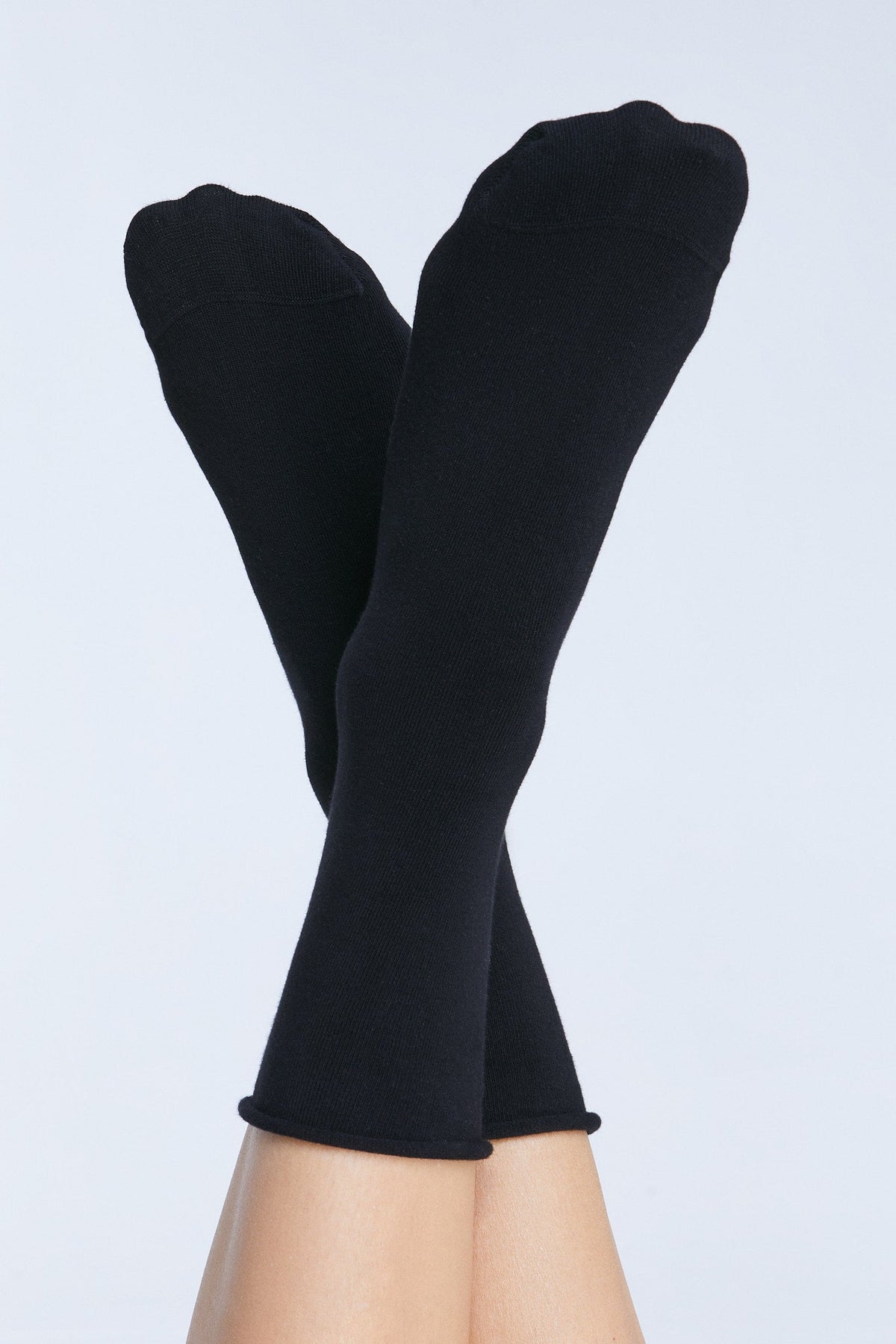 Socks with Rolled Edge, Black (6-Pack) — Albero Natur, view 2