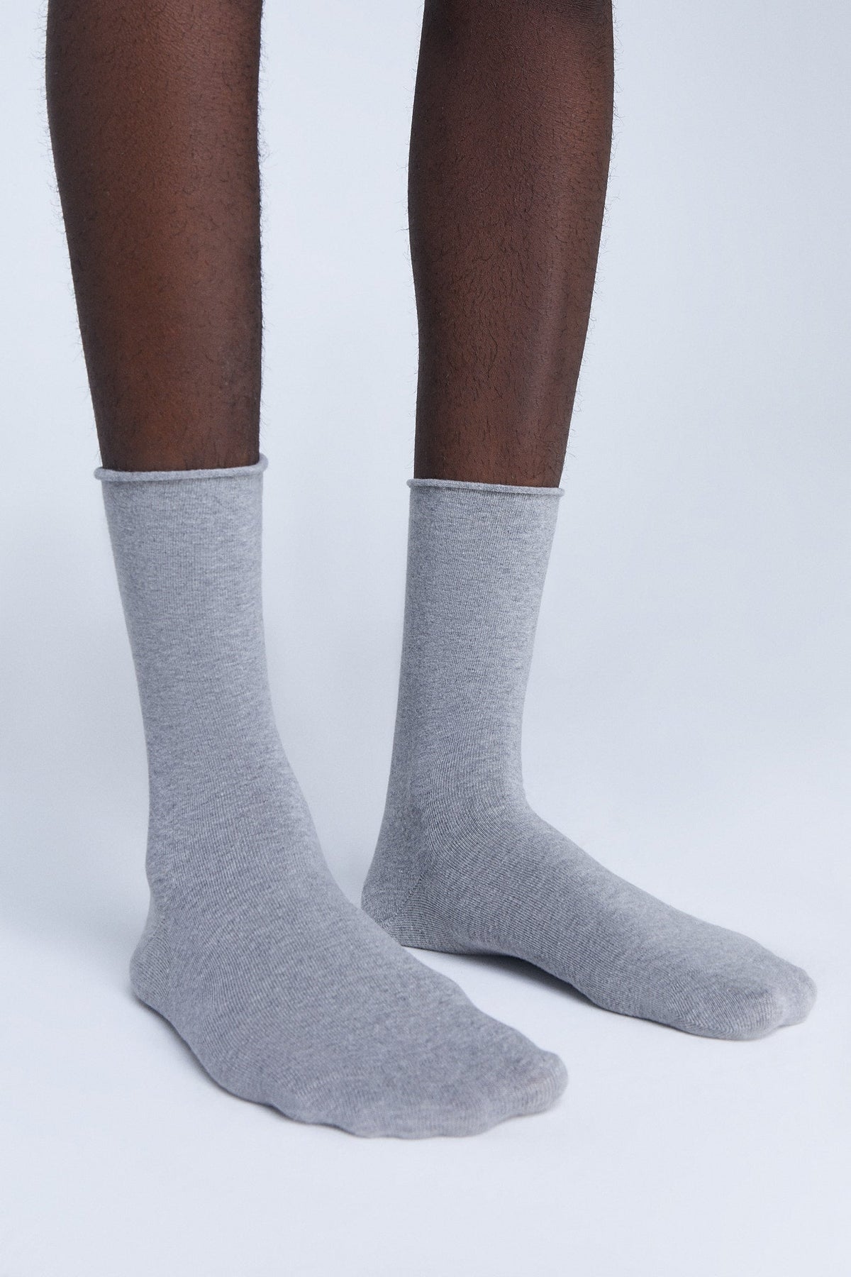 Socks with Rolled Edge, Grey-Melange (6-Pack) — Albero Natur, view 5