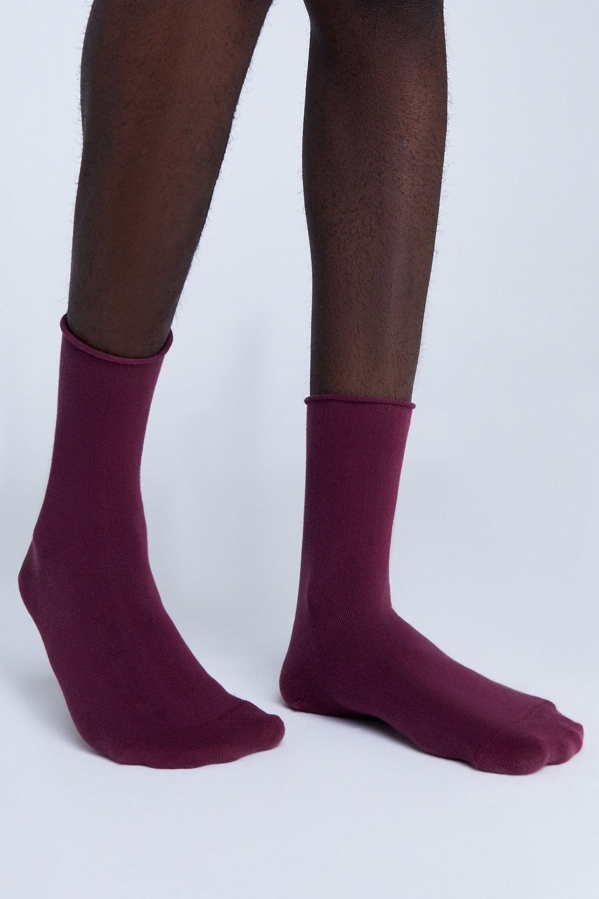 Socks with Rolled Edge, Bordeaux (6-Pack) — Albero Natur, view 5