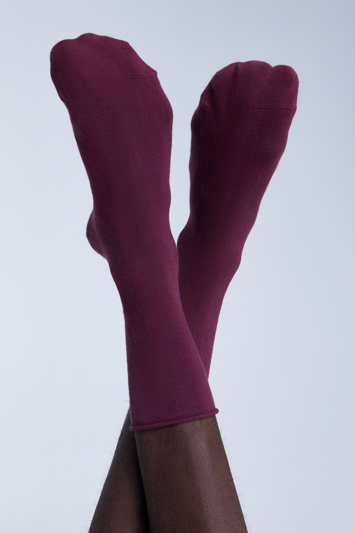 Socks with Rolled Edge, Bordeaux (6-Pack) — Albero Natur, view 2