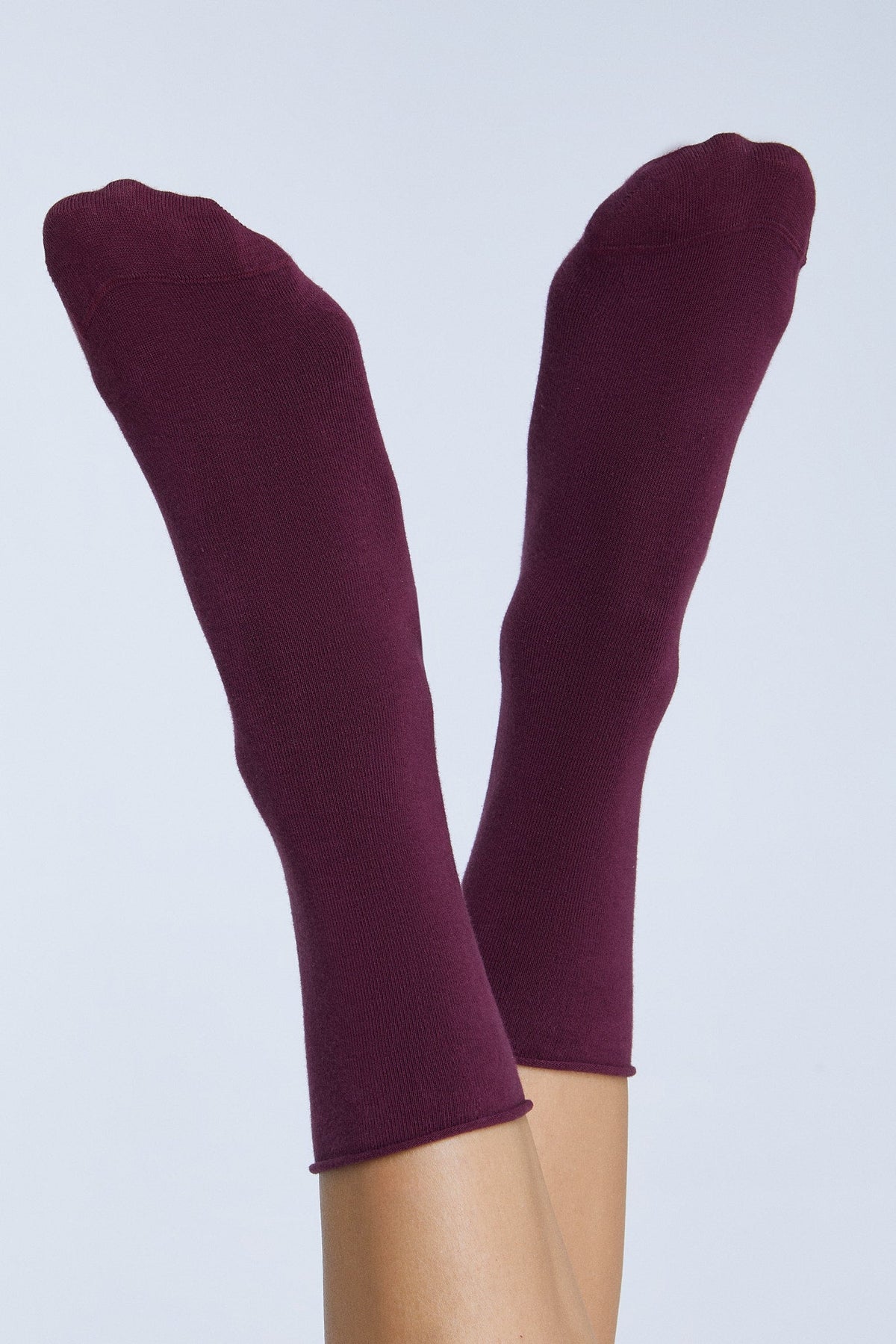 Socks with Rolled Edge, Bordeaux (6-Pack) — Albero Natur