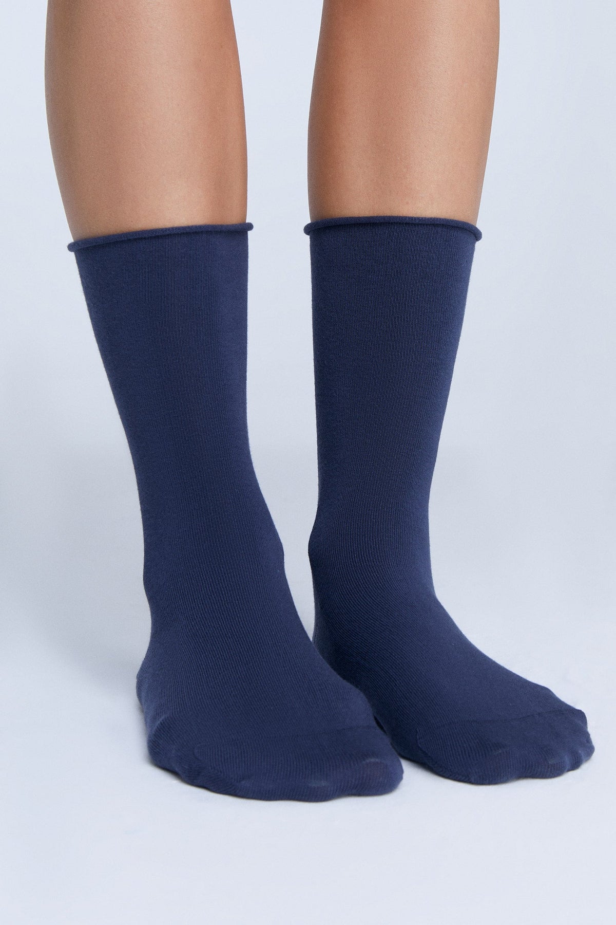 Socks with Rolled Edge, Navy (6-Pack) — Albero Natur, view 4