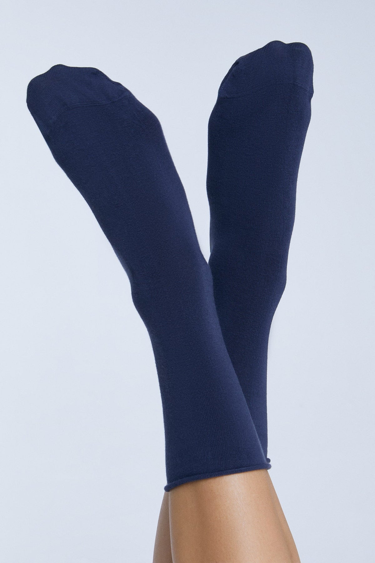 Socks with Rolled Edge, Navy (6-Pack) — Albero Natur, view 2