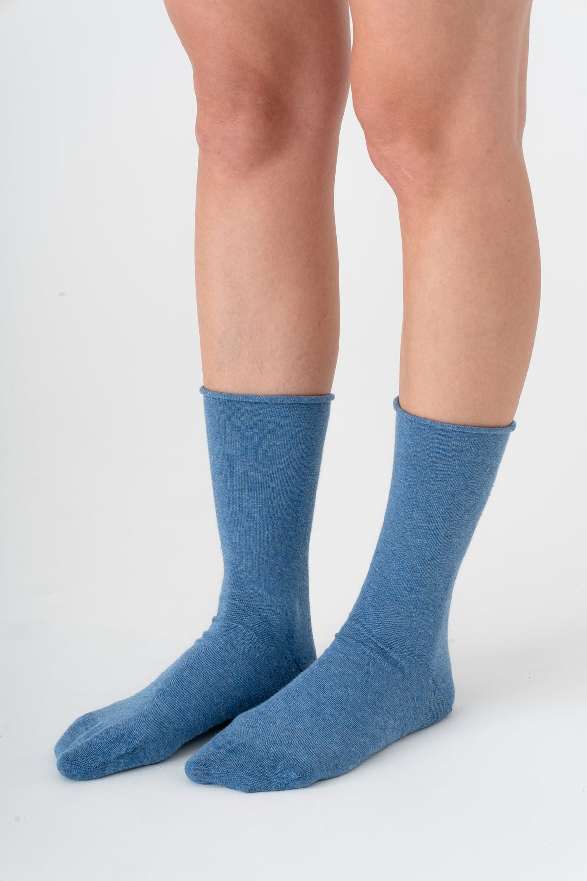 Unisex Socks with Rolled Edge, Jeans-Melange (6 Pair) — Albero Natur, view 2