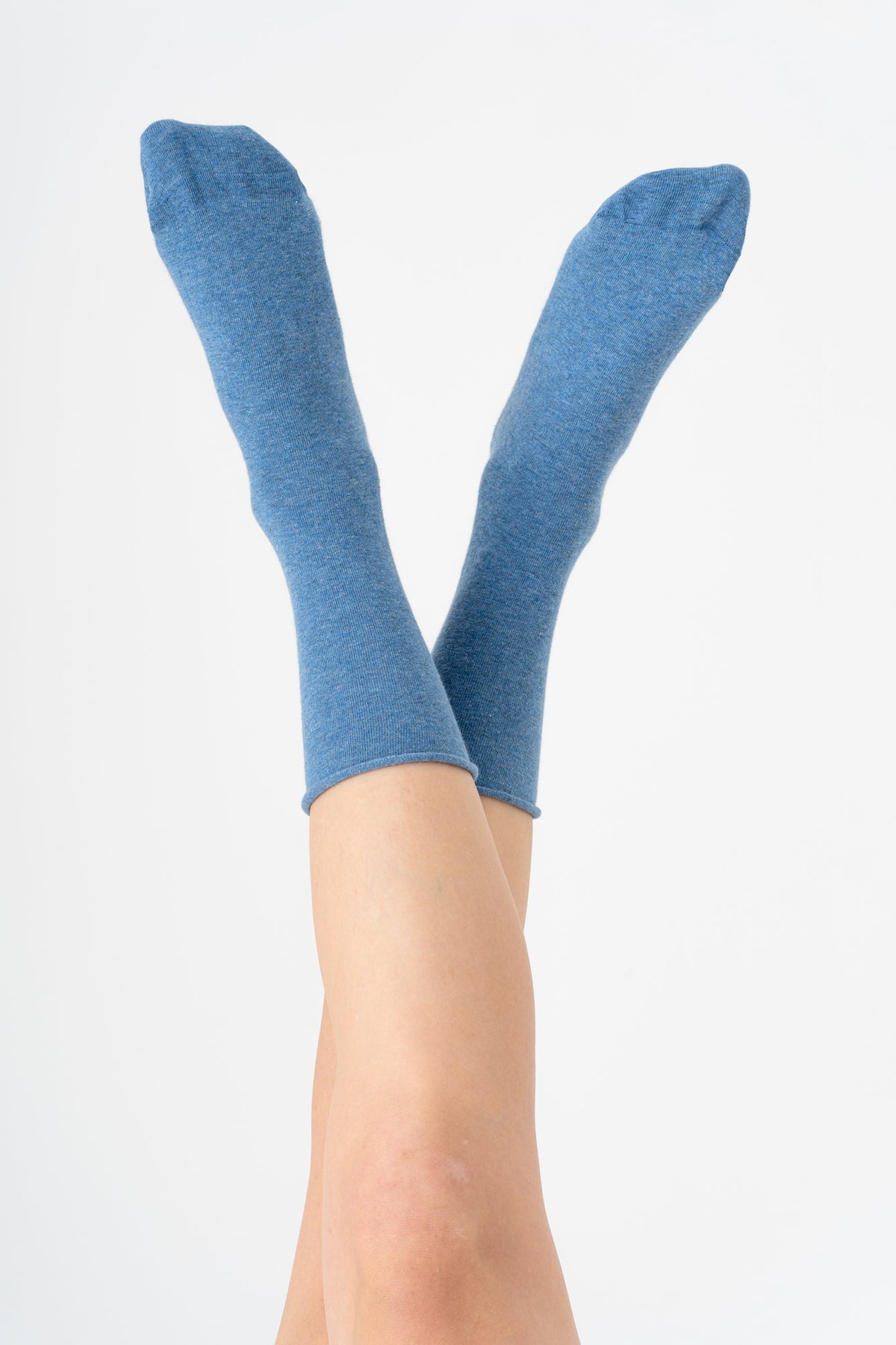 Unisex Socks with Rolled Edge, Jeans-Melange (6 Pair) — Albero Natur