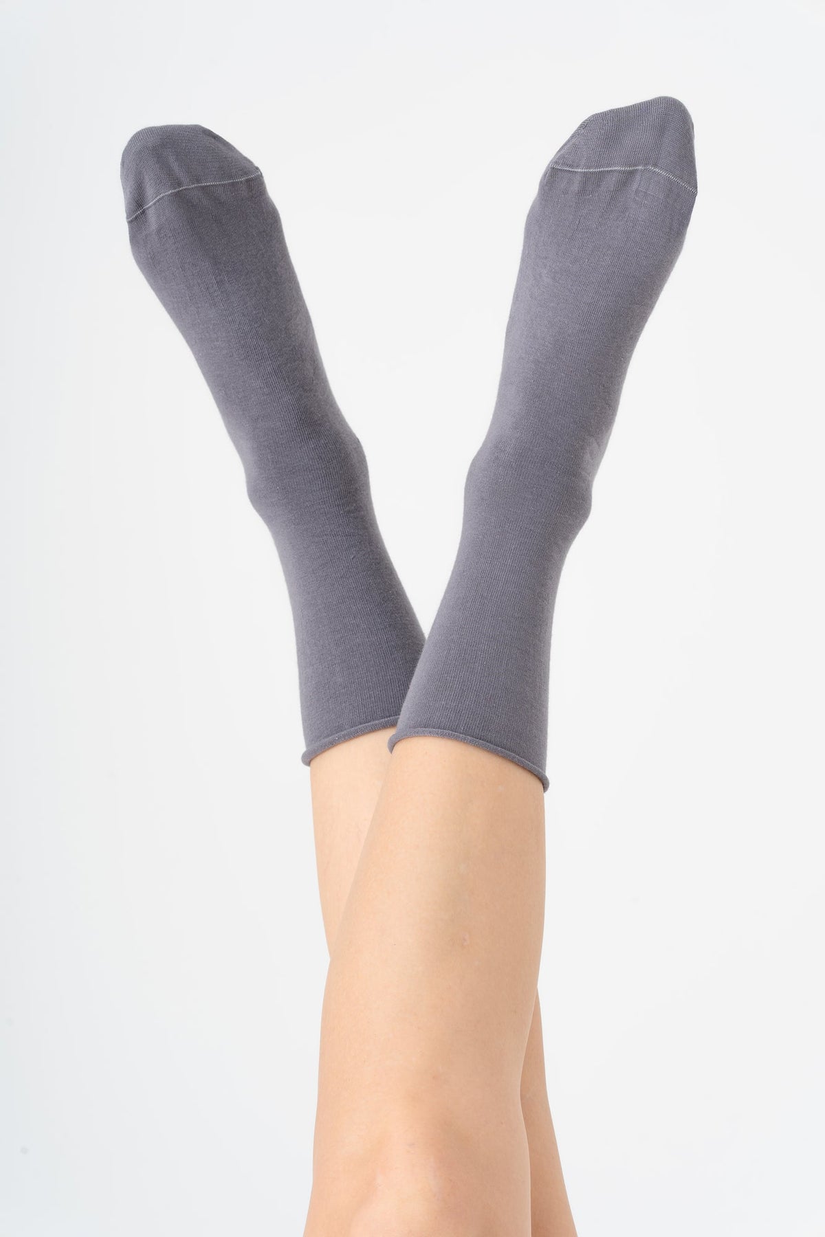 Unisex Socks with Rolled Edge, Fume (6 Pair) — Albero Natur