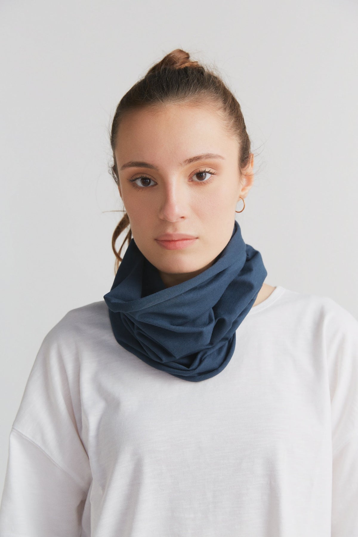 Unisex Snood, Navy — Leela Cotton, view 4