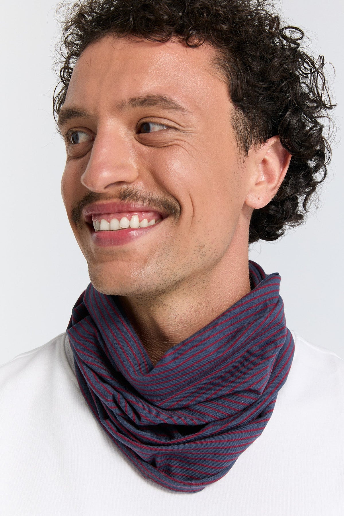 Unisex Snood, Indigo Rose Red — Leela Cotton, view 3