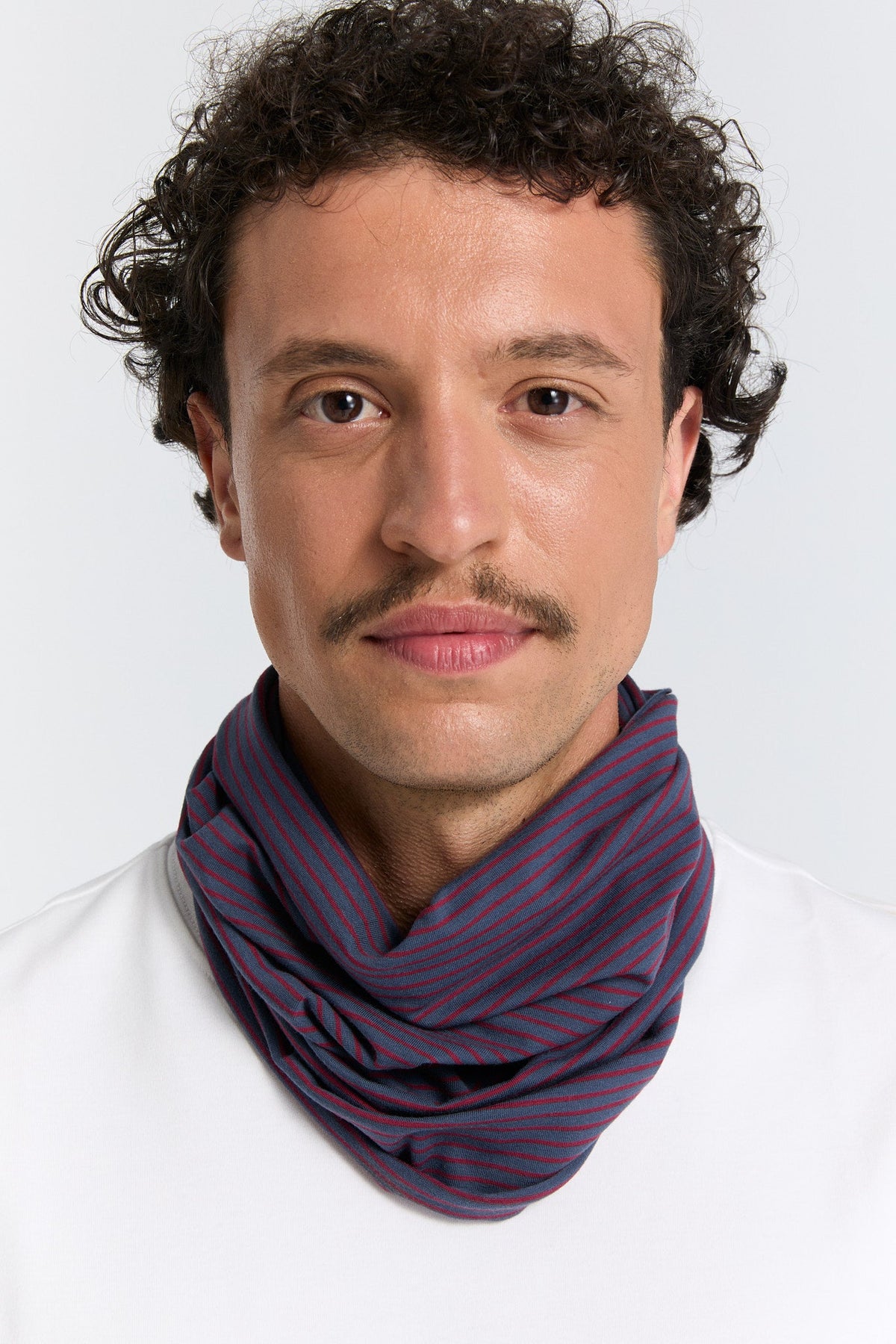 Unisex Snood, Indigo Rose Red — Leela Cotton, view 4