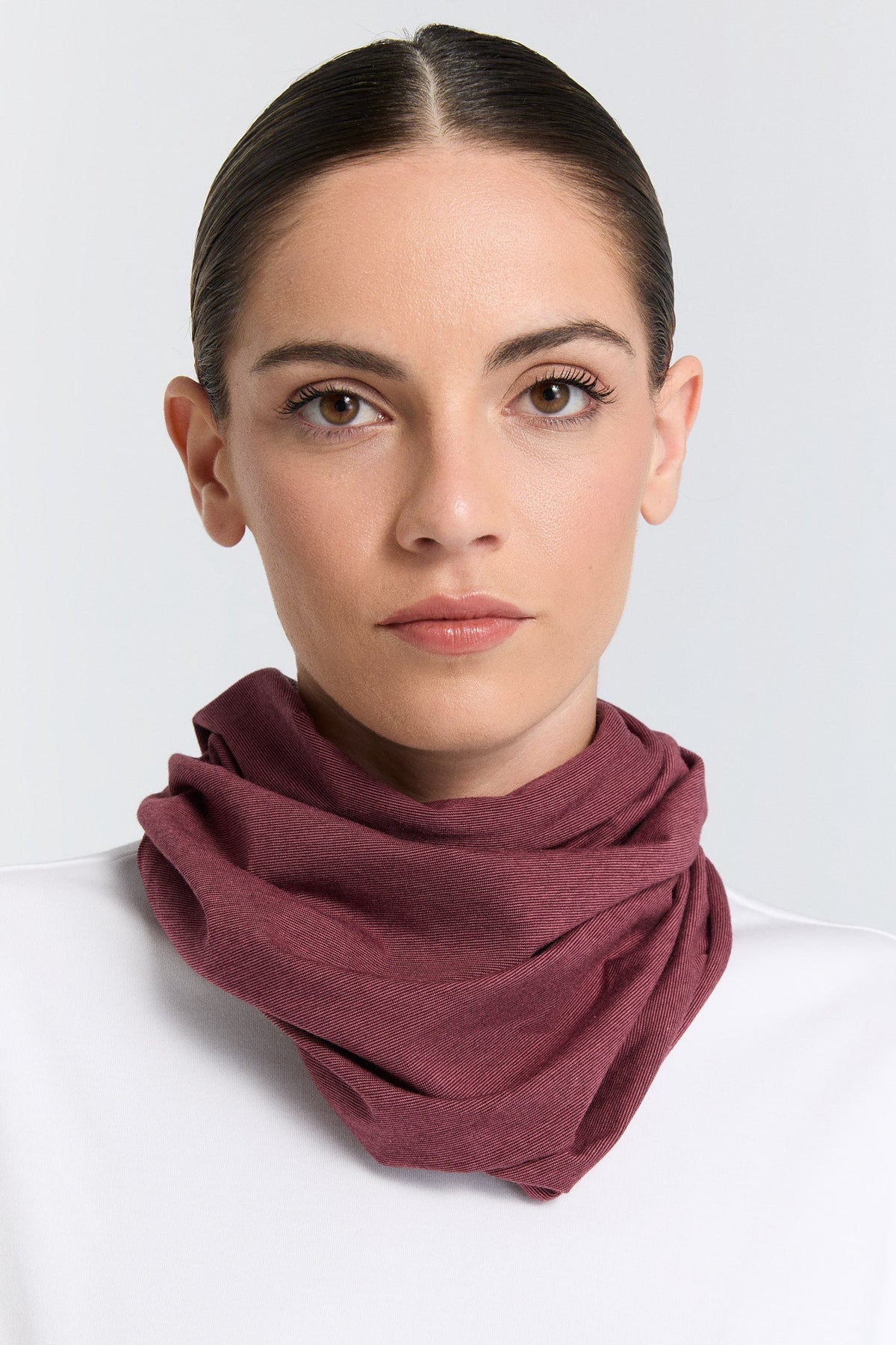 Unisex Snood, Coffee Rust Red — Leela Cotton, view 2
