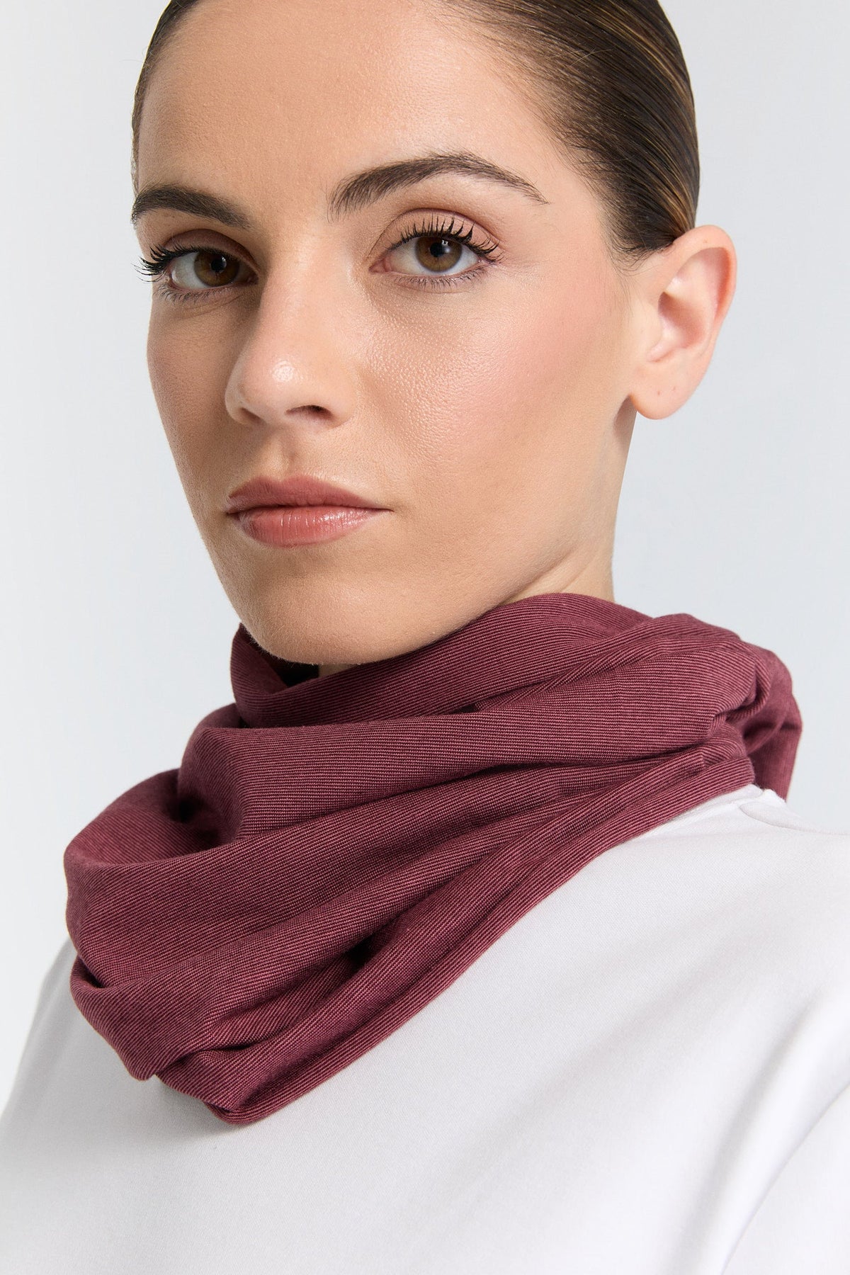Unisex Snood, Coffee Rust Red — Leela Cotton, view 3