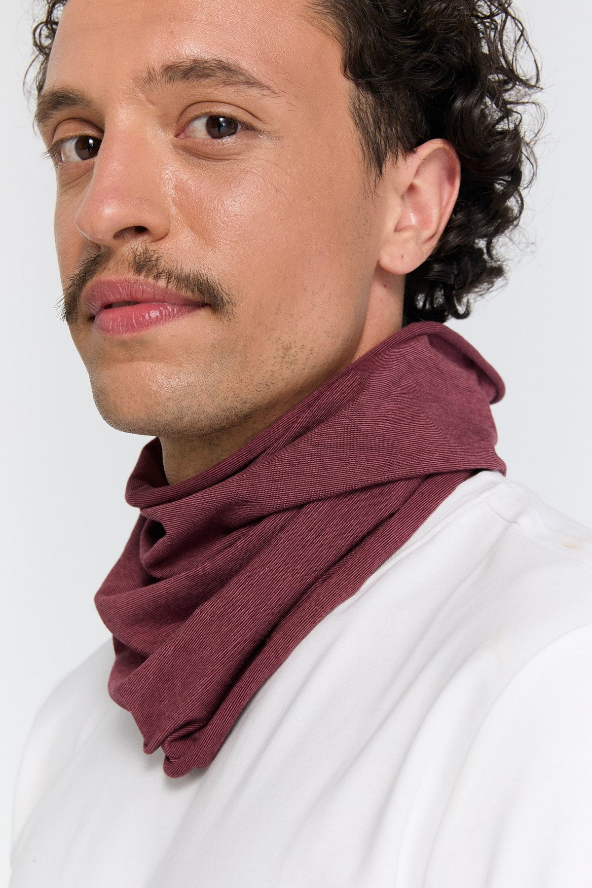 Unisex Snood, Coffee Rust Red — Leela Cotton, view 4