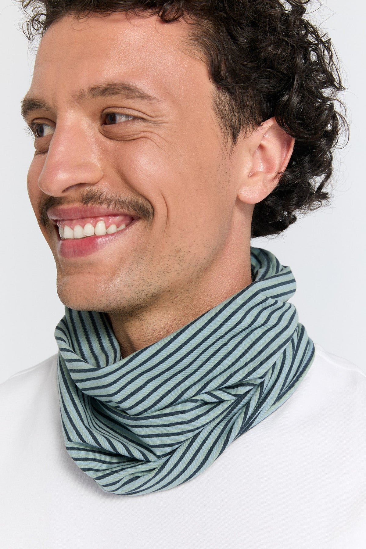 Unisex Snood, Agave-Navy Grey Blue — Leela Cotton, view 2