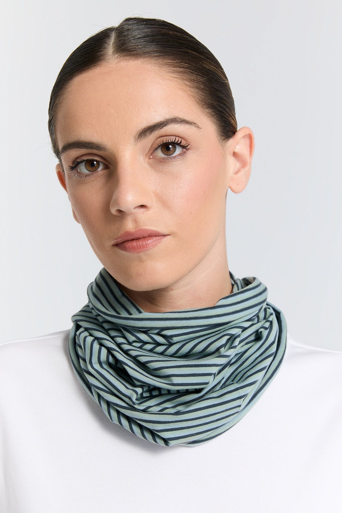 Unisex Snood, Agave-Navy Grey Blue — Leela Cotton, view 3