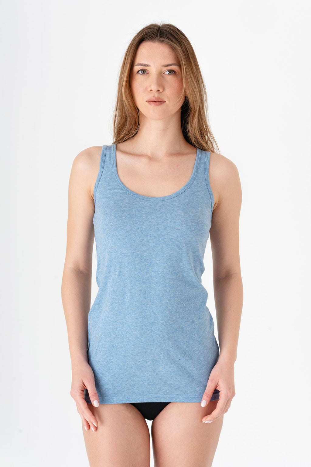 Women's Vest Top, Denim Blue Melange