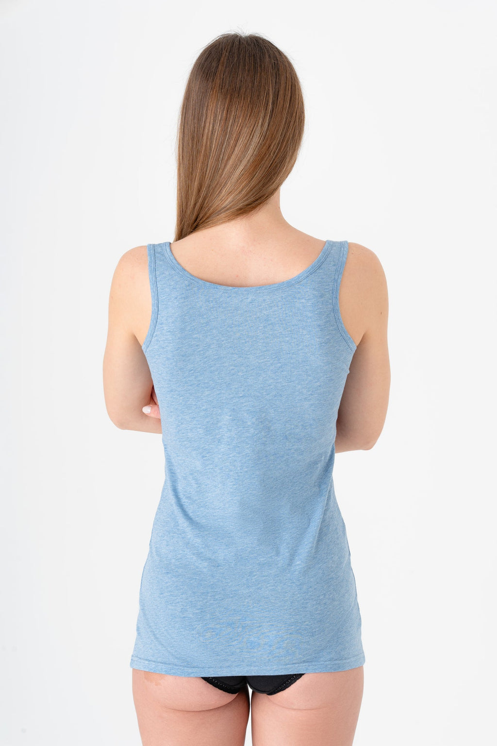 Women's Vest Top, Denim Blue Melange