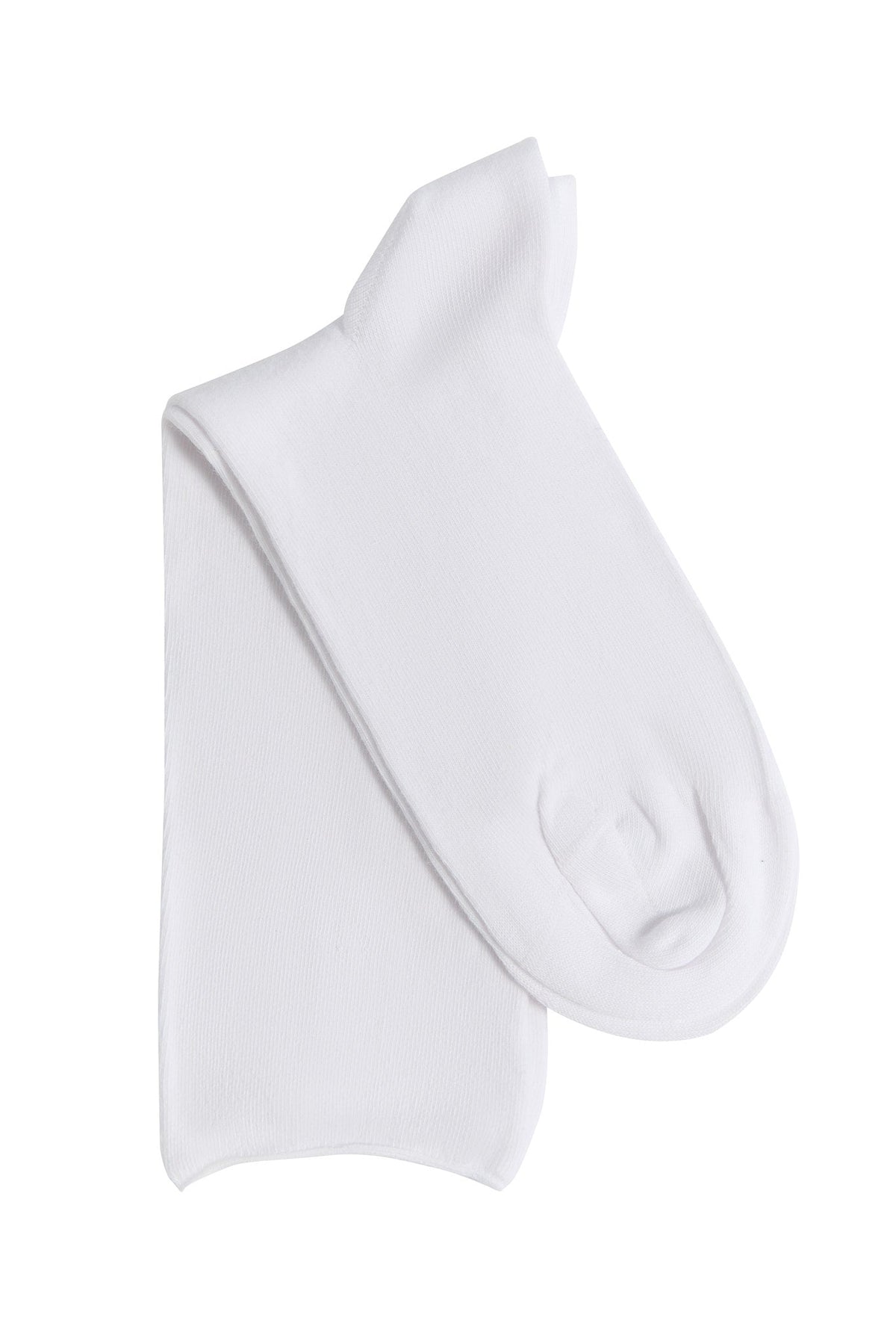 Socks with Rolled Edge, Natural White (6-Pack)