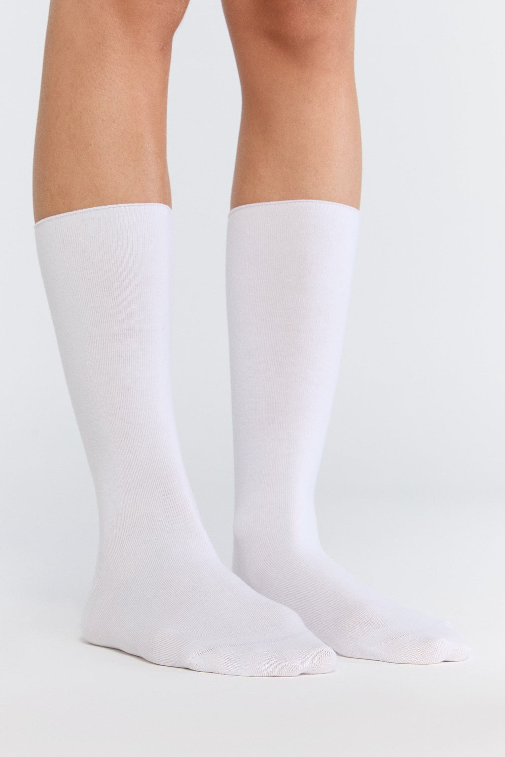 Socks with Rolled Edge, Natural White (6-Pack)