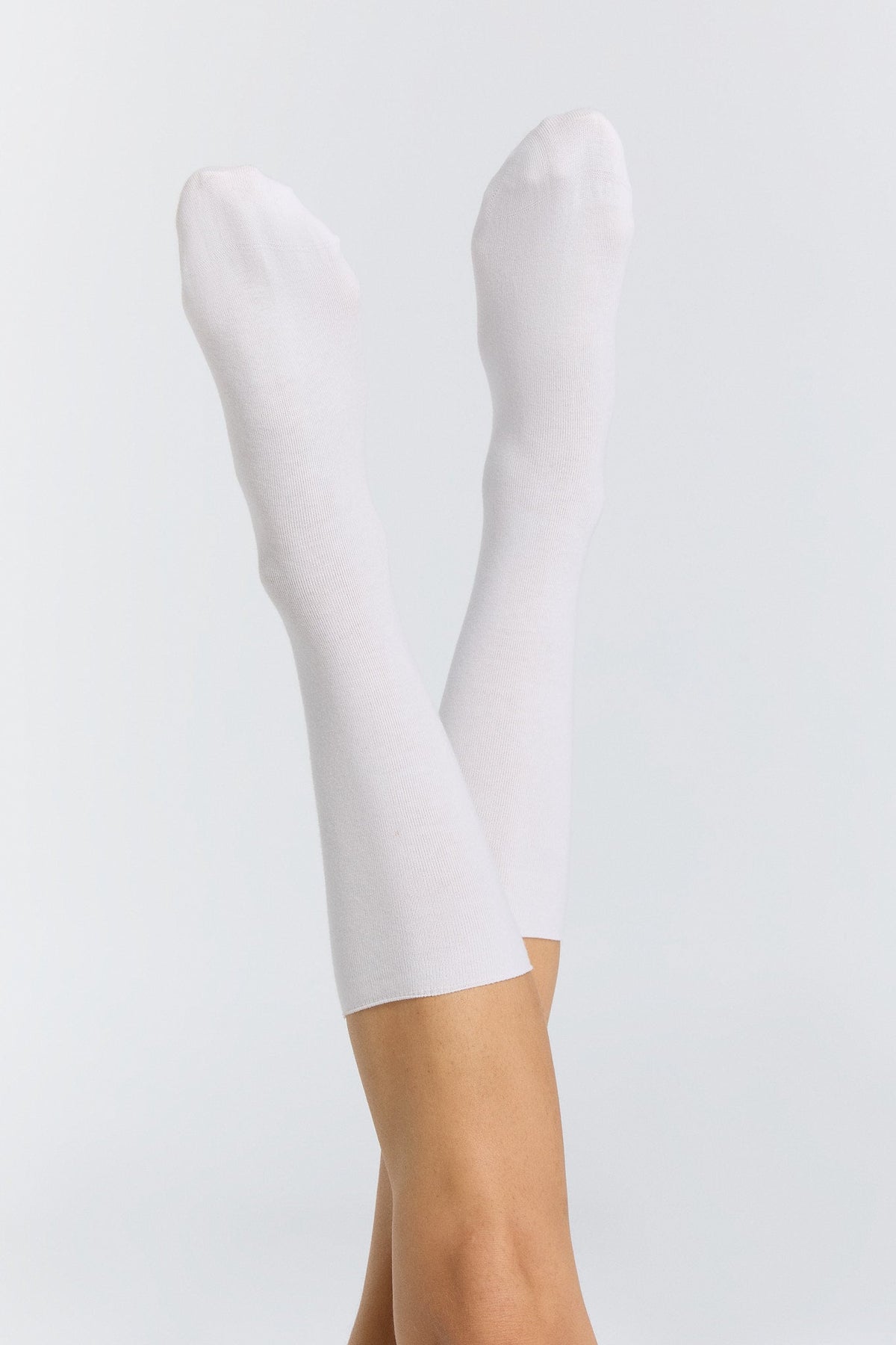 Socks with Rolled Edge, Natural White (6-Pack)