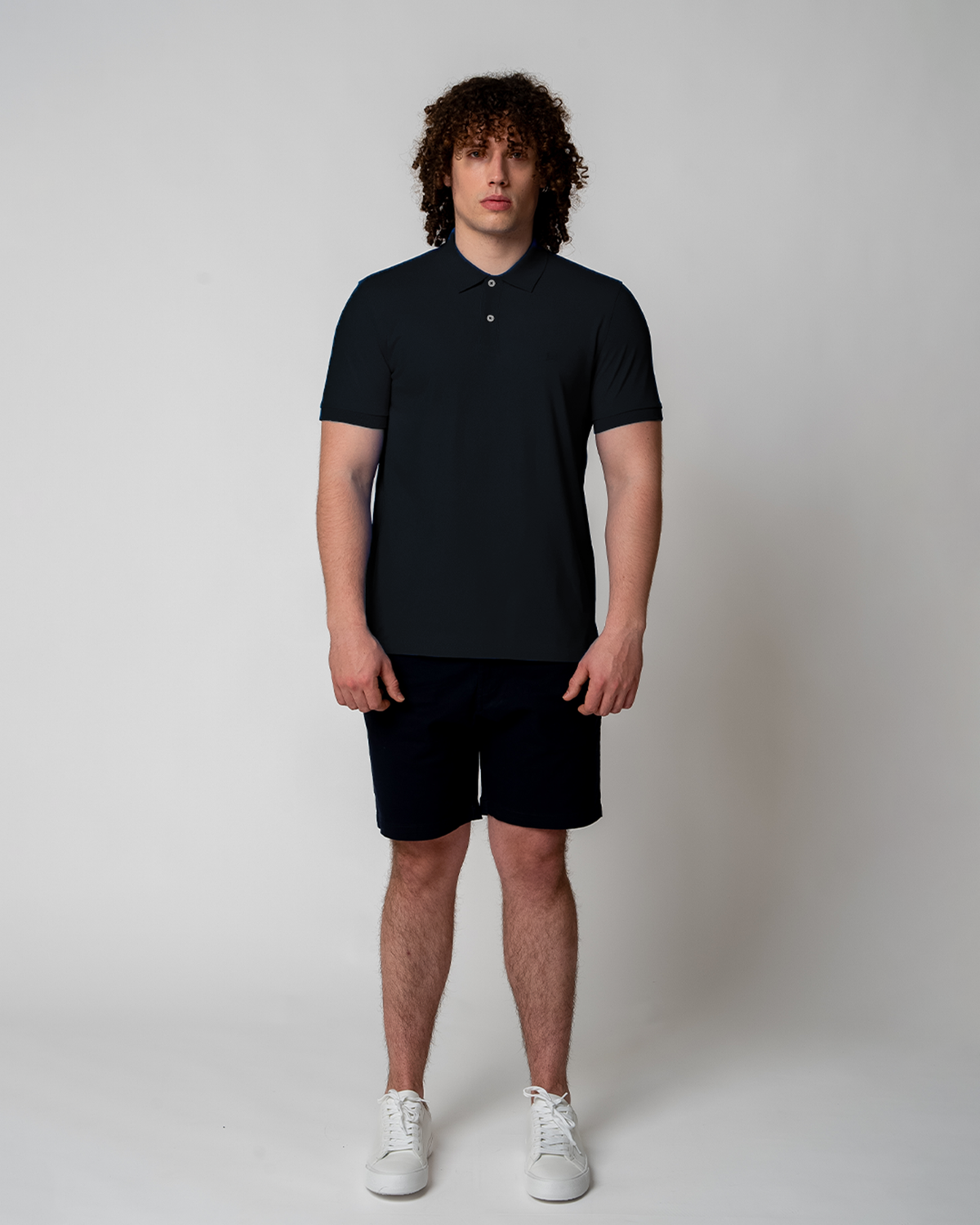 Men's Polo-T-Shirt, Black — GORG, view 5