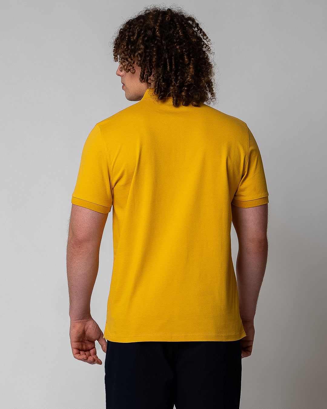 Men's Polo-T-Shirt, Yolk Yellow — GORG, view 2