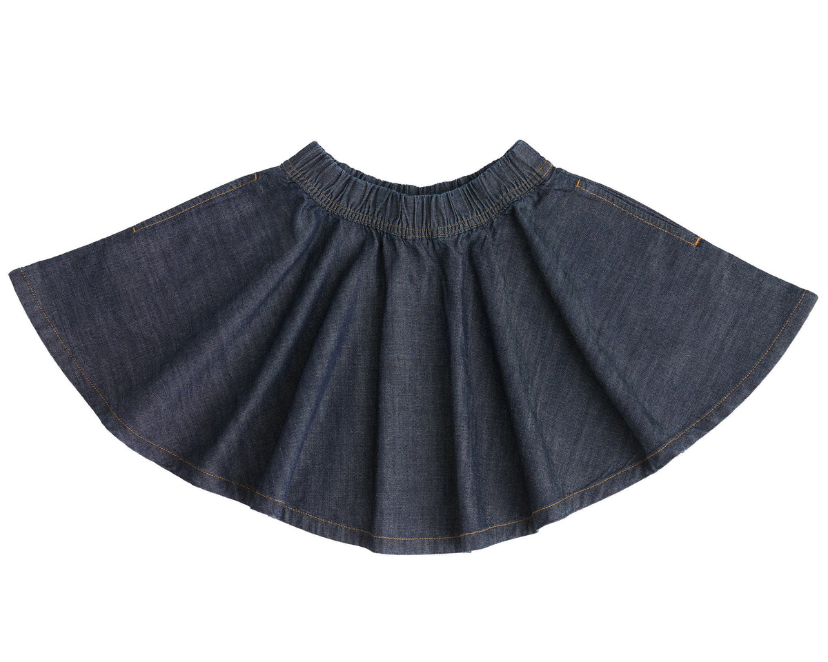 Kids Denim Skirt Deep Blue — Evermind